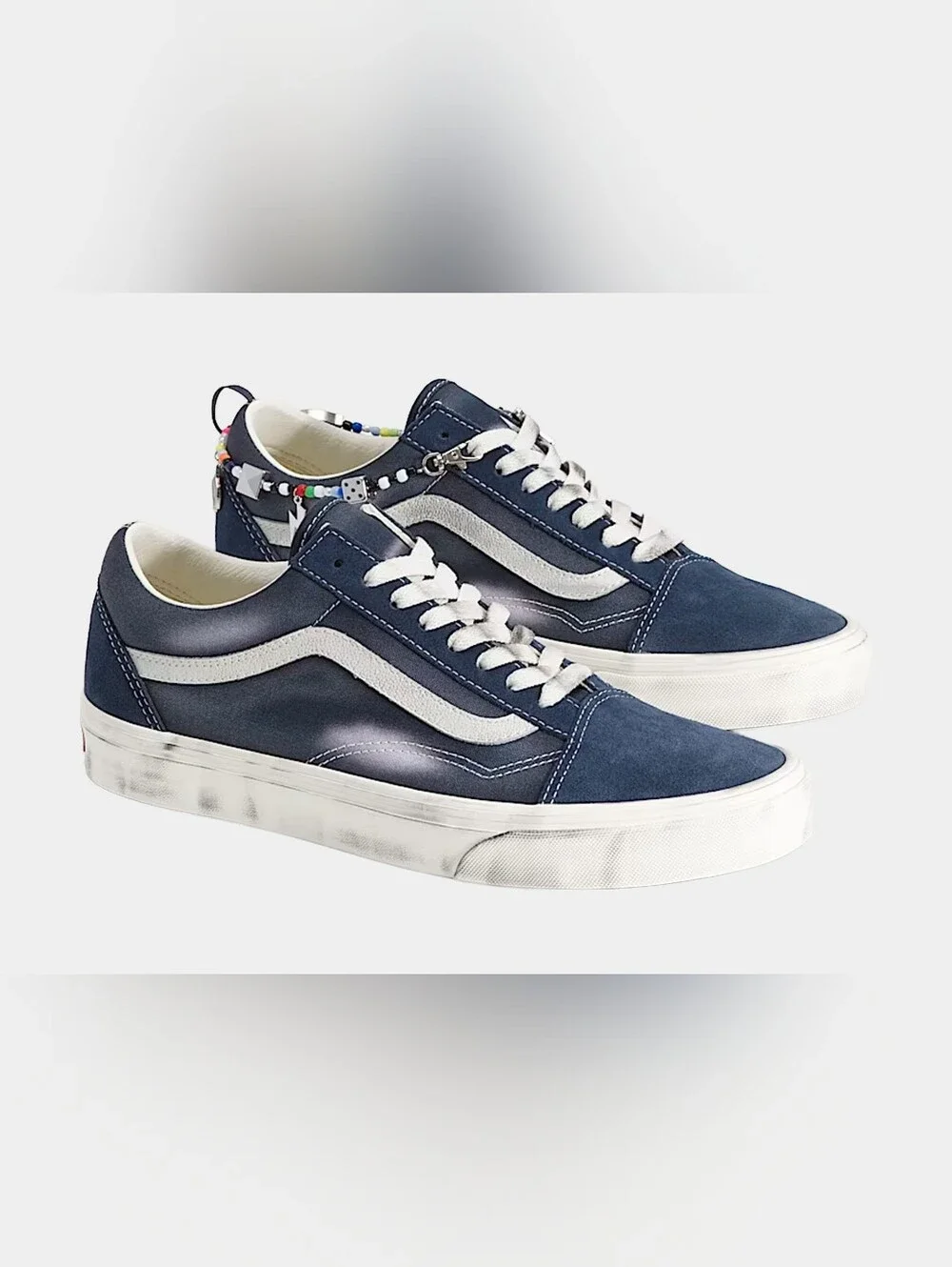 Vans Old Skool Charms Parisian Night Navy Blue M8 W9.5